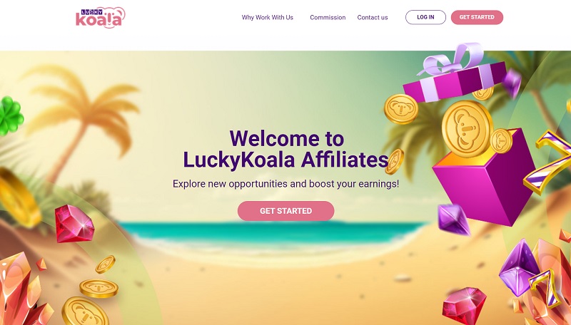 Lucky Koala Affiliates website & screenshot