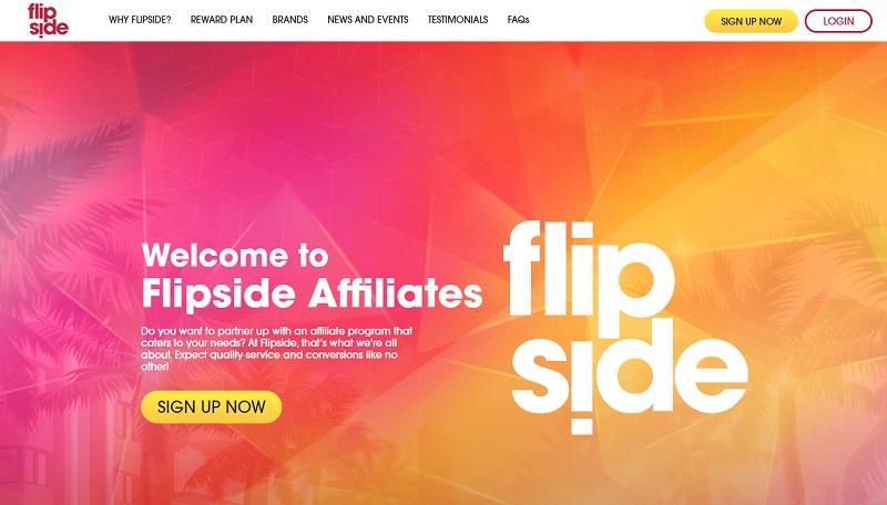 Flipside Affiliates website & screenshot