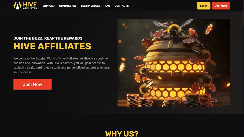 Hive Affiliates website & screenshot