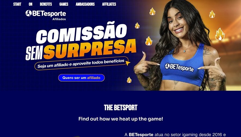 BETesporte Affiliates website & screenshot
