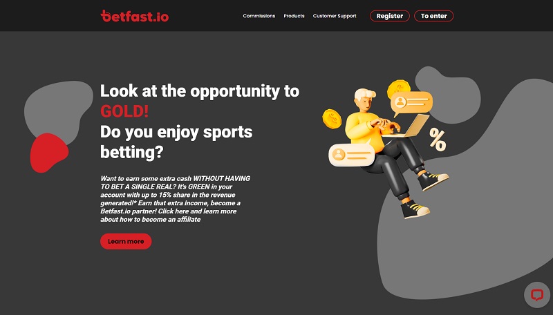 Betfast.io Affiliates website & screenshot