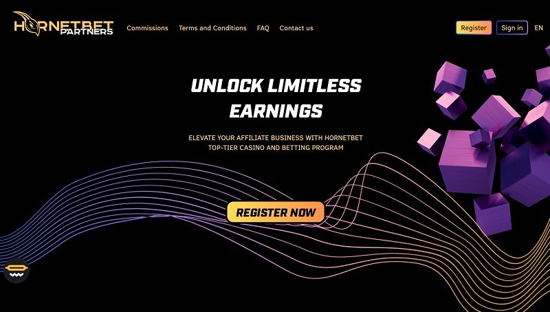 Hornetbet Partners website & screenshot