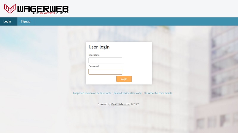 Wager Web website & screenshot with commission plans