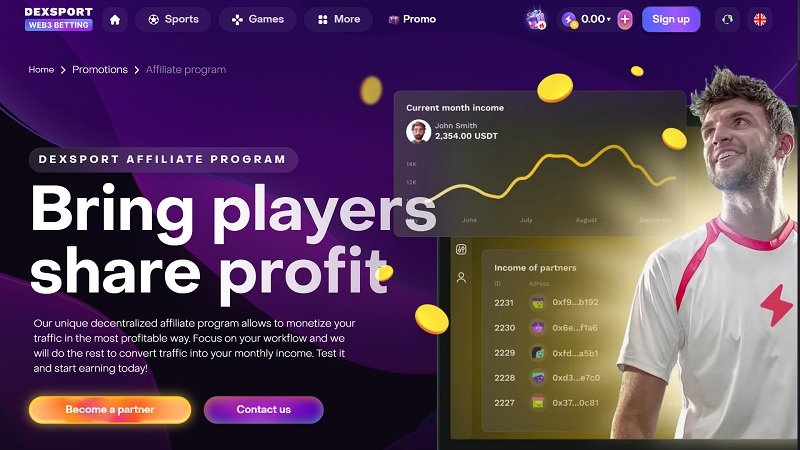 Dexsport Partners website & screenshot