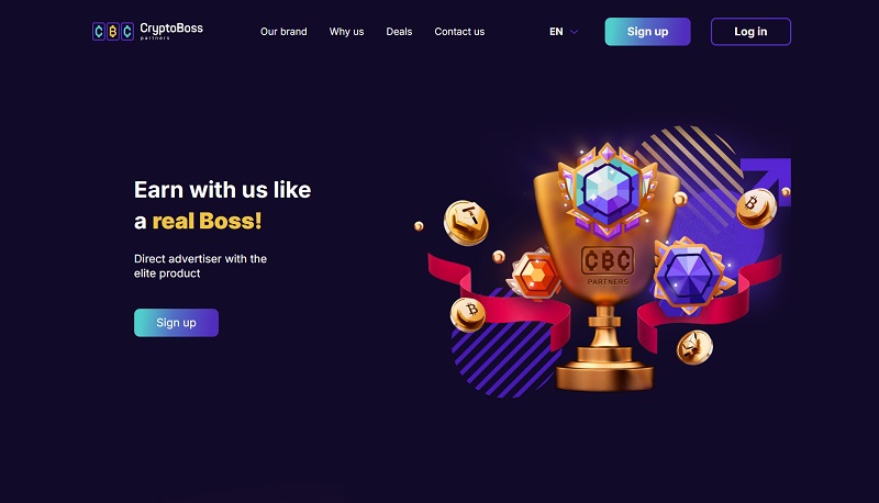 Crypto Boss Partners website & screenshot