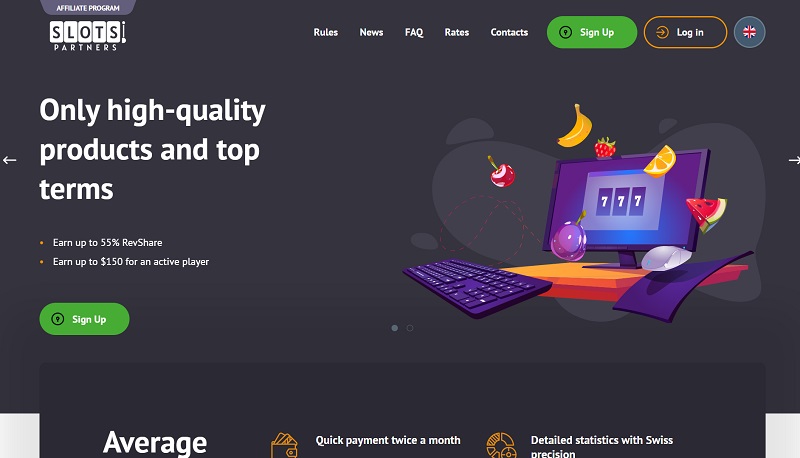Slots Partners website & screenshot