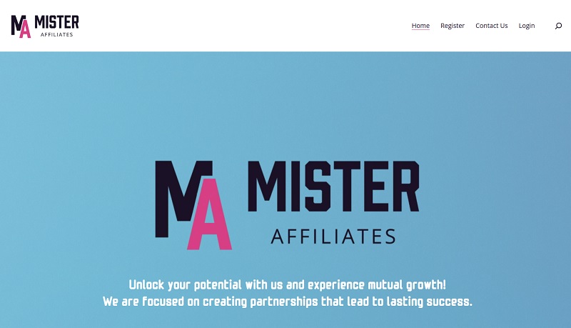 Mister Affiliates website & screenshot