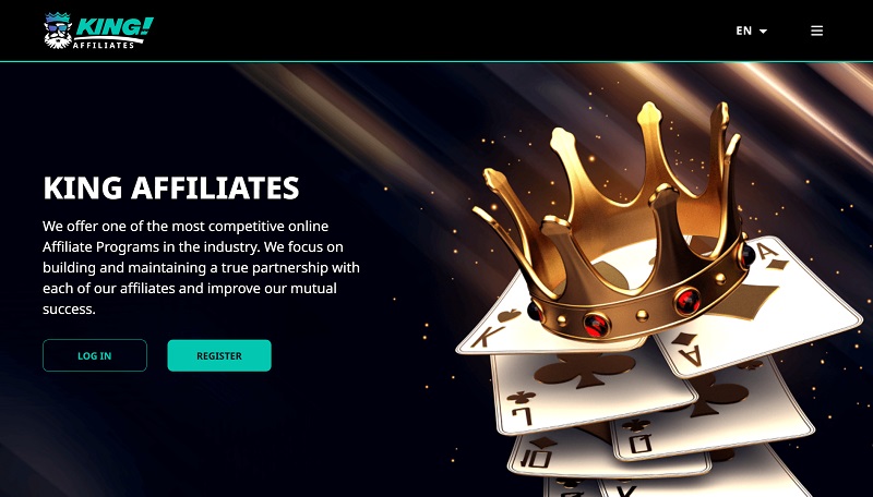 King Affiliates website & screenshot