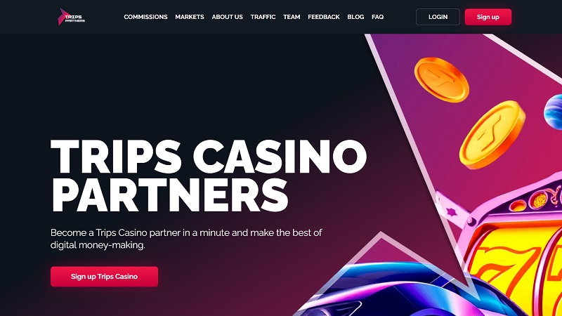 Trips Casino Partners website & screenshot