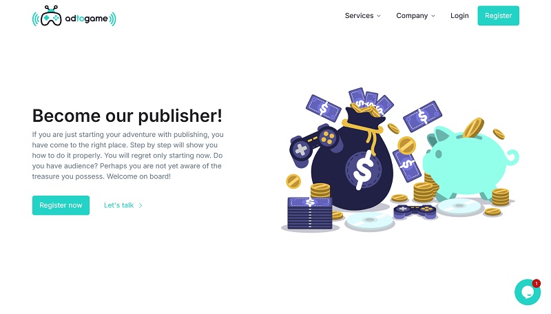adtogame website & screenshot