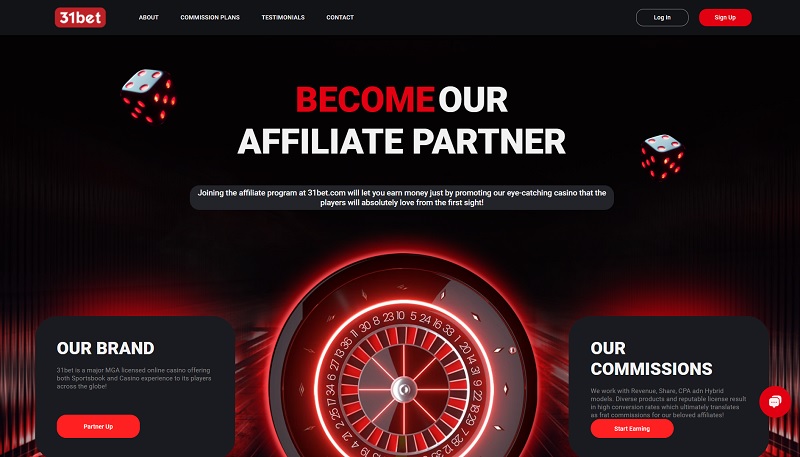 31bets Affiliates website & screenshot