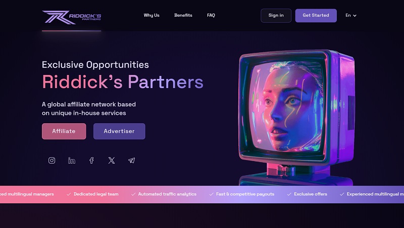 Riddicks Partners website & screenshot