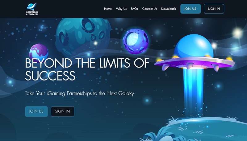 Interstellar Affiliates website & screenshot