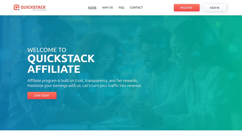 Quickstack Affiliates website & screenshot