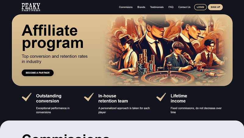 Peaky Partners website & screenshot