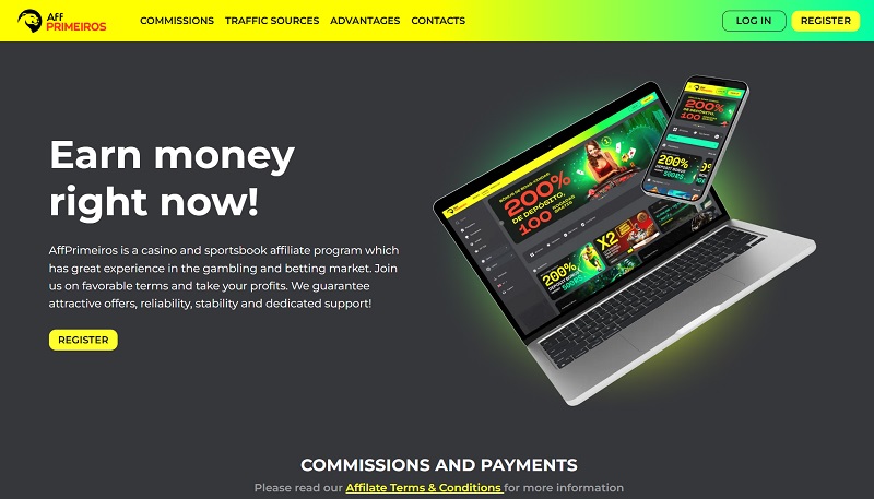 AffPrimeiros website & screenshot