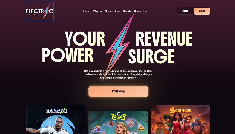 Electric Affiliates website & screenshot