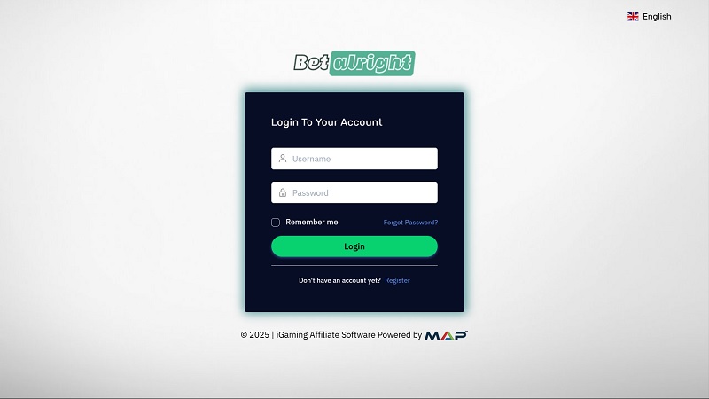 BetAlright Partners website & screenshot
