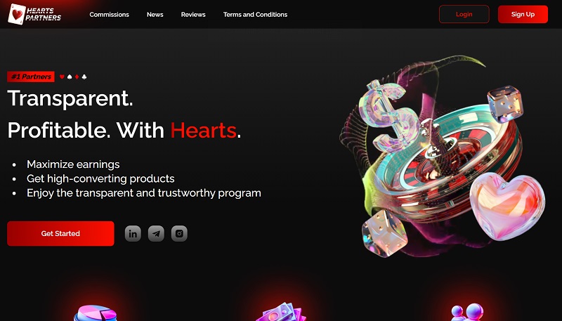 Hearts Partners website & screenshot