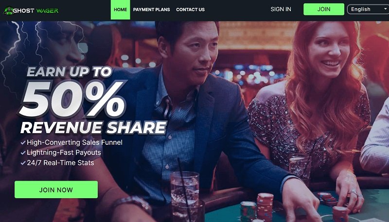 Ghostwager Affiliates website & screenshot