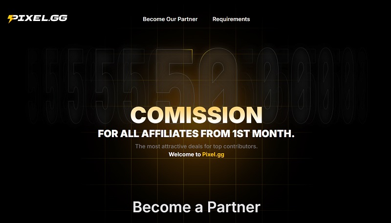 Pixel.gg Affiliates website & screenshot