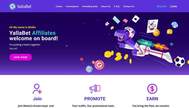 YallaBet Affiliates website & screenshot