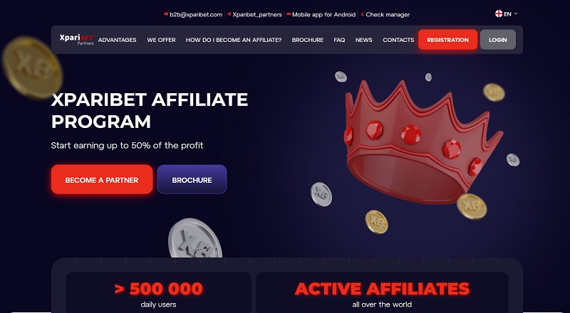 Xpariibet Partners website & screenshot