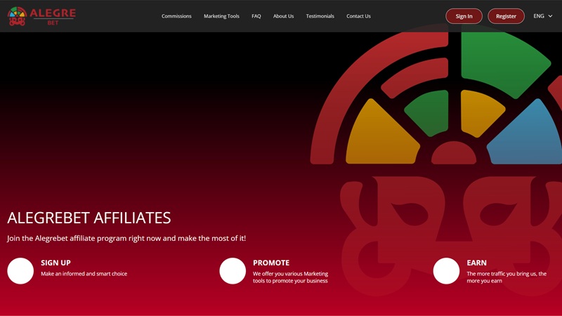 Alegrebet Affiliates website & screenshot