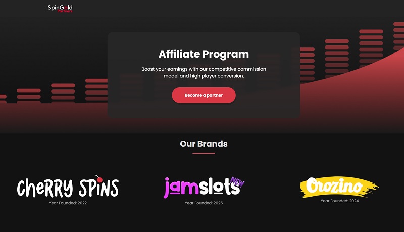 SpinGold Partners website & screenshot