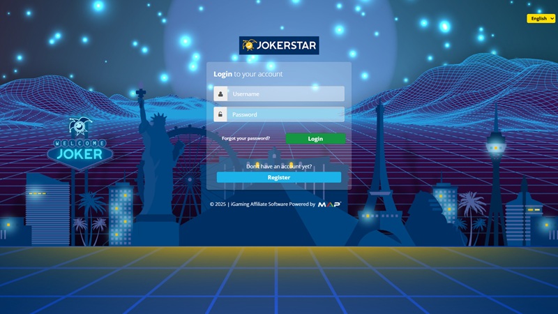 JokerStar Affiliates website & screenshot