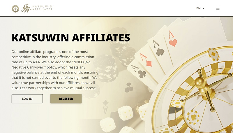 Katsuwin Affiliates website & screenshot