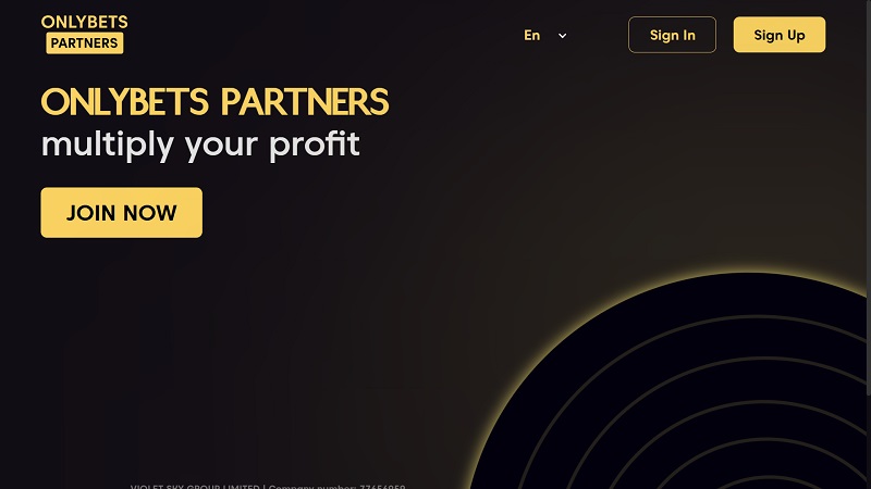 Onlybets Partners website & screenshot