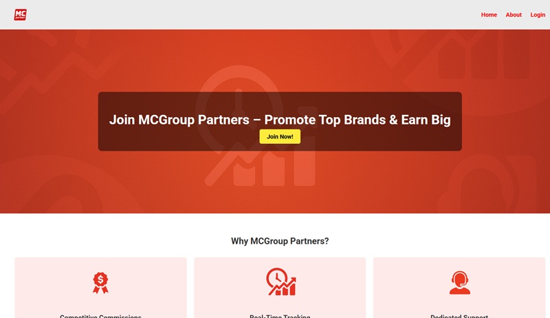 MCGroup Partners website & screenshot