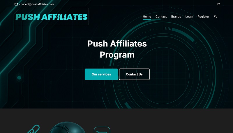 Push Affiliates website & screenshot