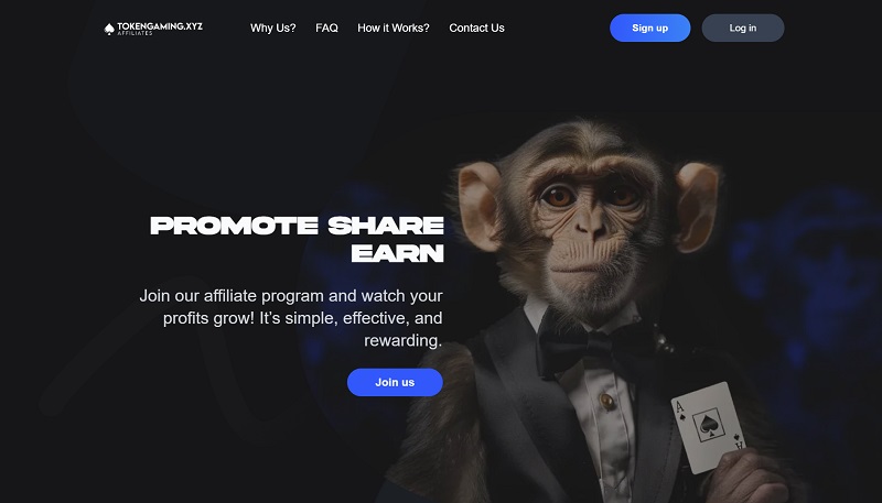 Tokengaming Affiliates website & screenshot