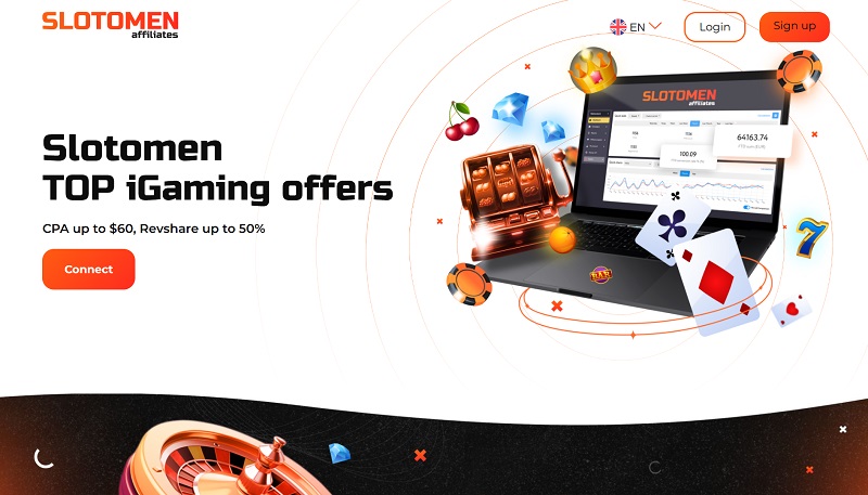 Slotomen Affiliates website & screenshot