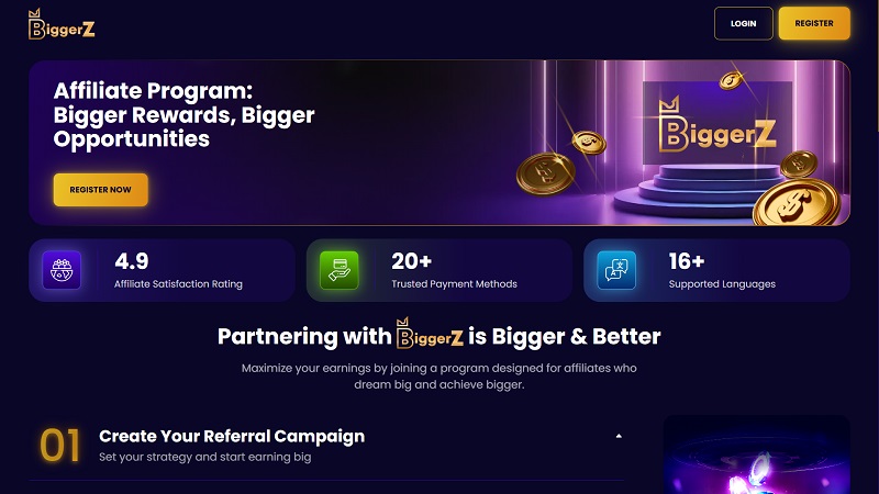 BiggerZ Partners website & screenshot