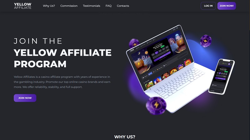 Yellow Affiliates website & screenshot