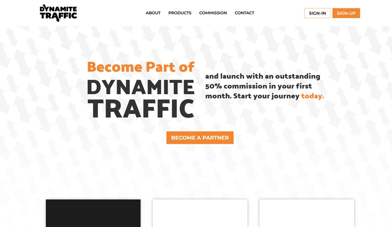 Dynamite Traffic Affiliates website & screenshot