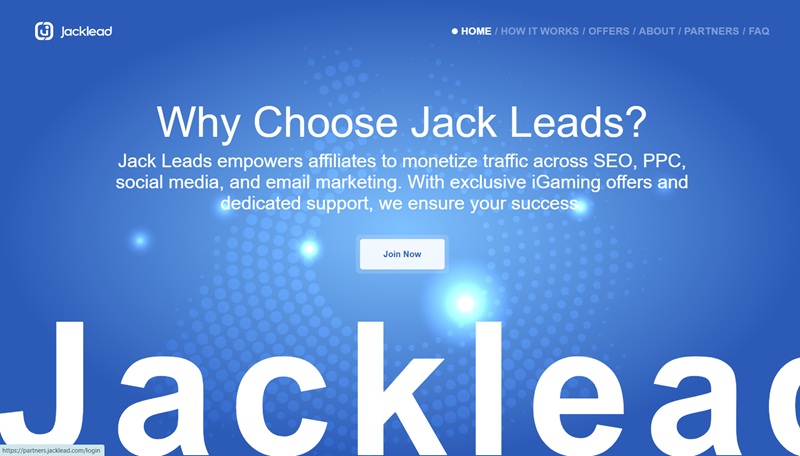 JackLead Partners website & screenshot