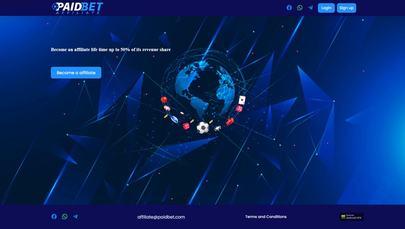 Paidbet Affiliates website & screenshot