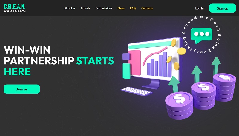 Cream Partners website & screenshot