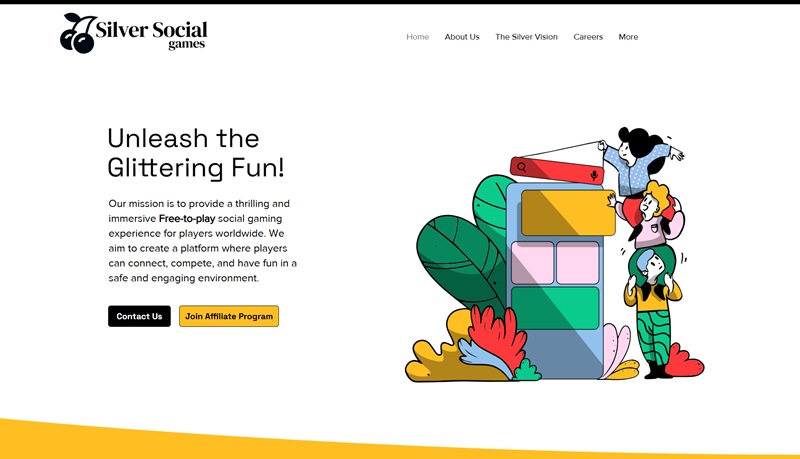 Silver Social Games website & screenshot
