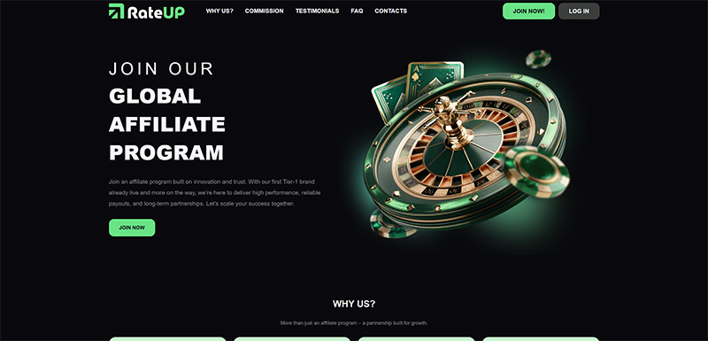RateUp Partners website & screenshot