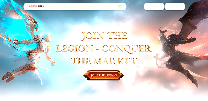 Legion Affs website & screenshot