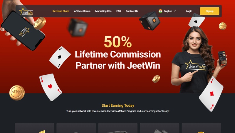 JeetWin Affiliates website & screenshot