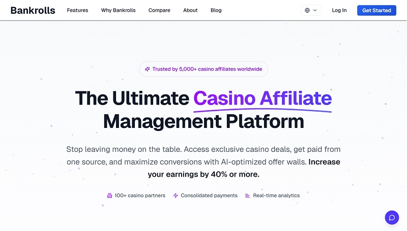 Bankrolls Affiliates website & screenshot