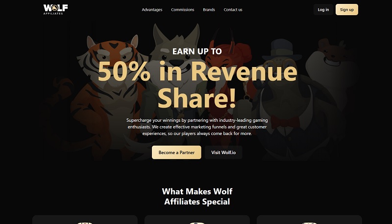 Wolf Affiliates website & screenshot