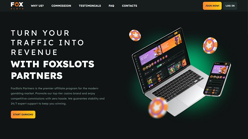 FoxSlots Partners website & screenshot