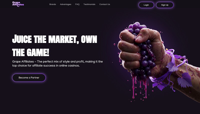 Grape Affiliates website & screenshot